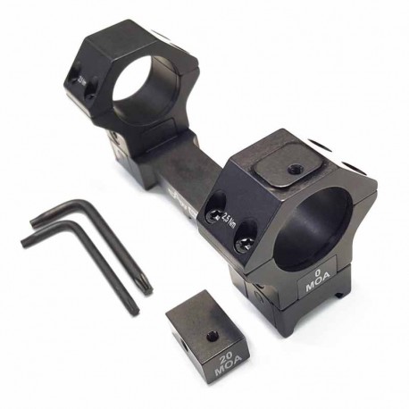 Montura APEL Táctica Black-line 20 MOA para Picatinny - 30mm. altas BH23