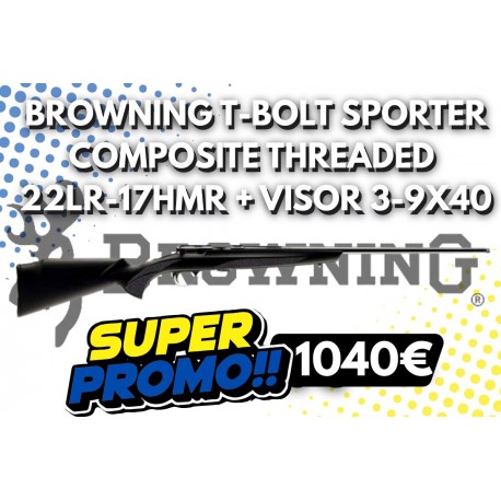 PACK OFERTA 17HMR Browning T-Bolt Sporter Compo + visor